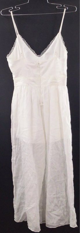 Red Carter Women's Ivory Lace Trim V-Neck Sleeveless Maxi Dress Size XS NWT
