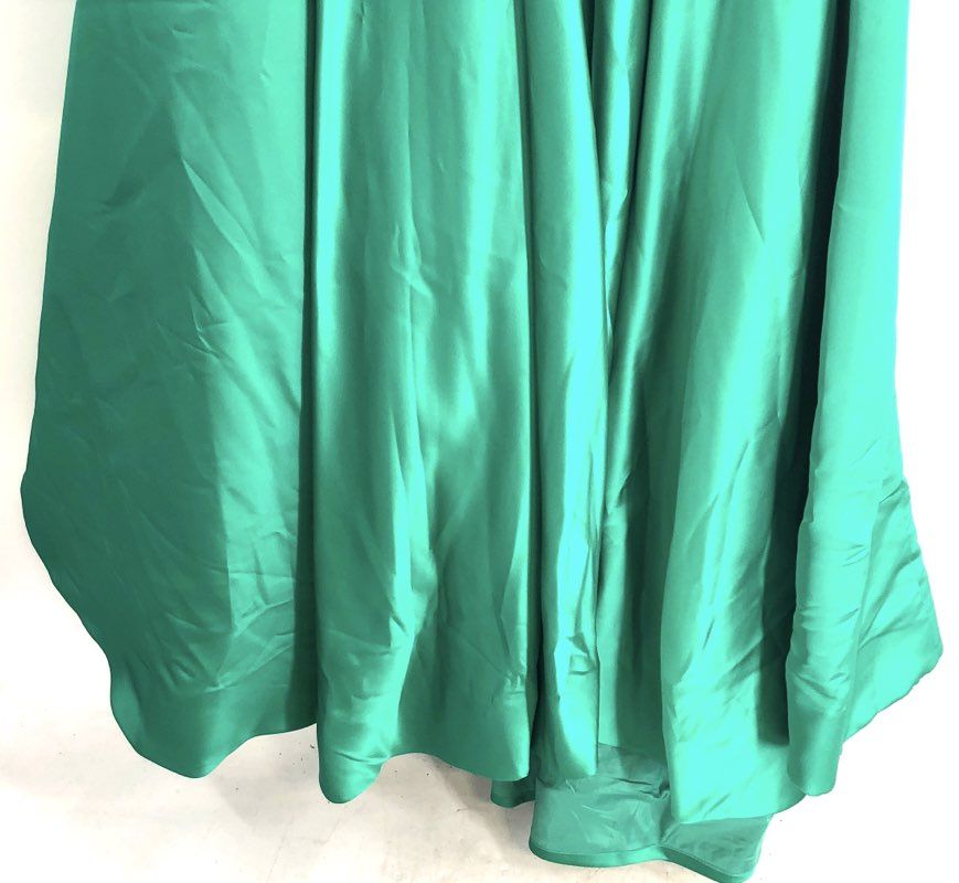 Ashley Lauren Women's Emerald Green 2 Piece Beaded Gown Satin Skirt Sz 2 NWT