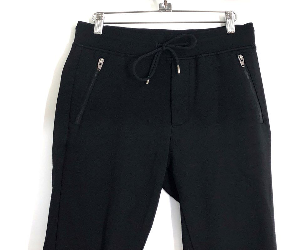 Alexander Wang Women's Black Tapered Jogger Sweatpants Zip Pockets Sz 40