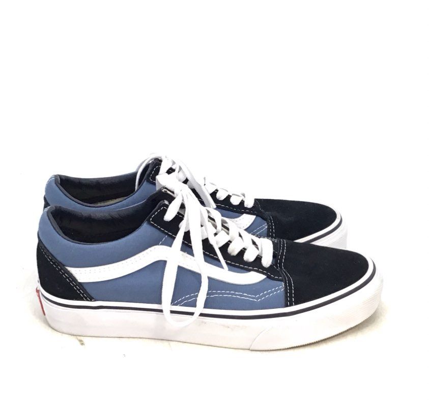 Vans Men&#39;s Old Skool 507698 Blue Low-Top Lace-Up Athletic Shoes - Size 5.5