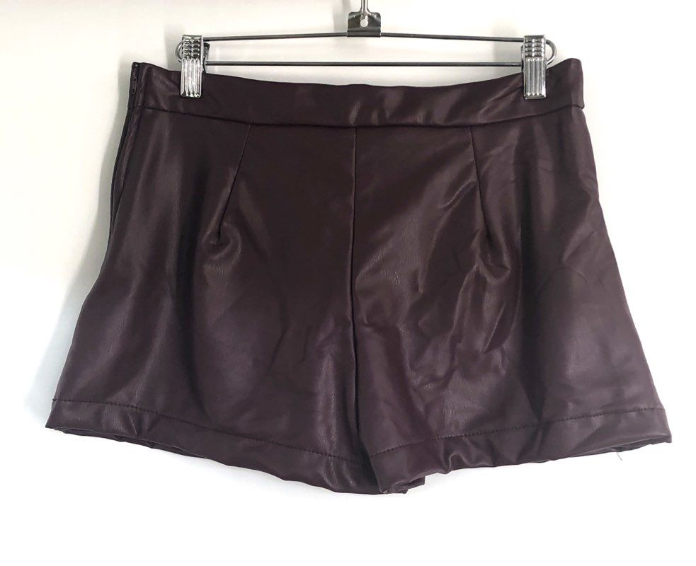 Altar'd State Women's Fig Purple Faux Leather High Rise Skort Sz S NWT