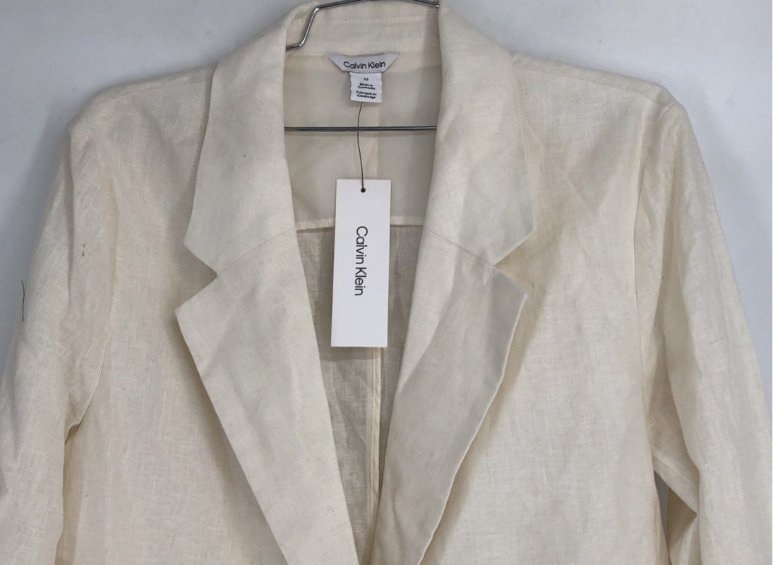 NWT Calvin Klein Women's Antique White Blazer - Size 12