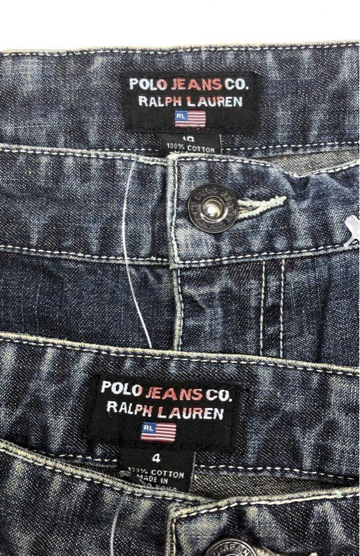Vintage 90s Polo Ralph Lauren Women's Wide Leg Side Cinch Jeans Dark Wash NWT 4