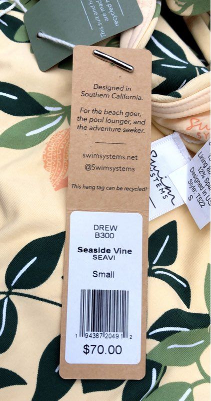 Swim Systems Women's Seaside Vine Bikini Set Drew Top Salty Bottom Sz S NWT