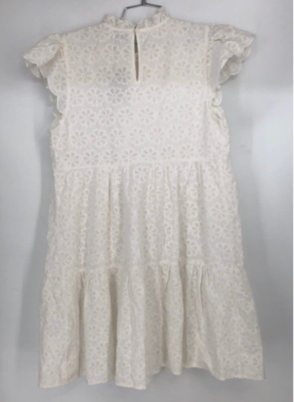 NWT Crown &amp; Ivy Women&#39;s White Eyelet Fit &amp; Flare Dress - Size Large