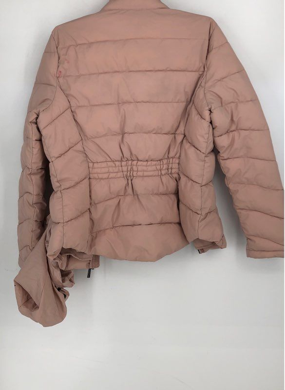 Calvin Klein Women&#39;s Pink Collared Full Zip Puffer Jacket - Size Medium