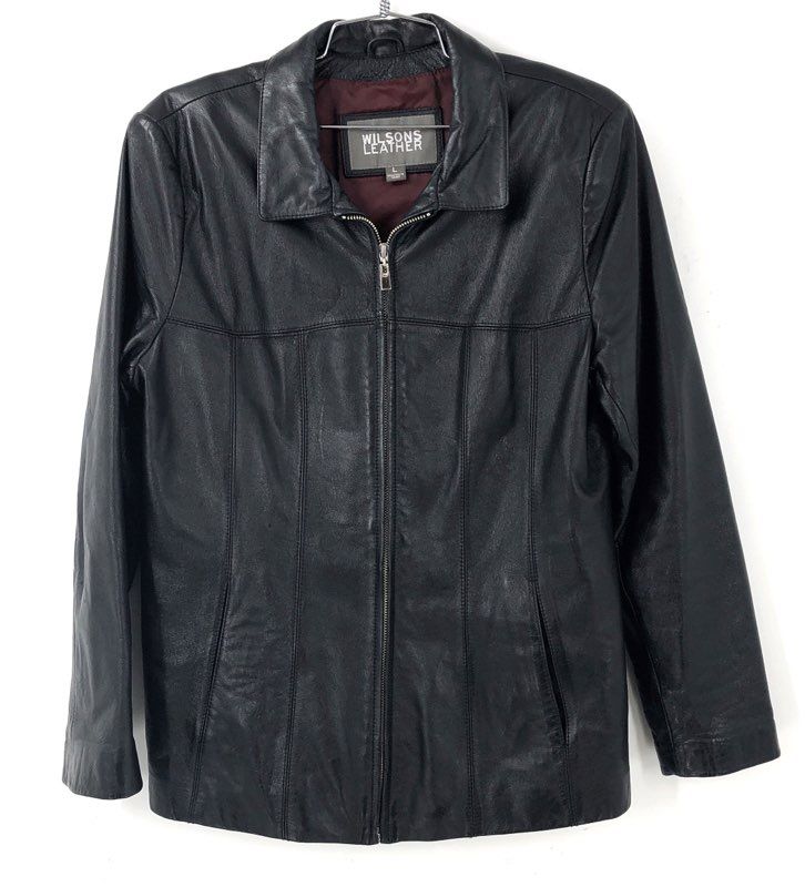 Wilsons Leather Women's Black Full Zip Jacket - Size L