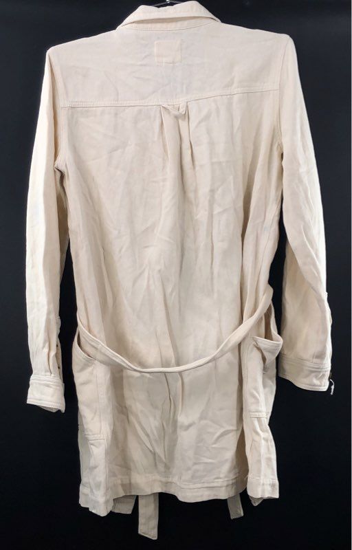 Unpublished Women's Cream Off-White Cotton Belted Utility Chore Jacket Sz S
