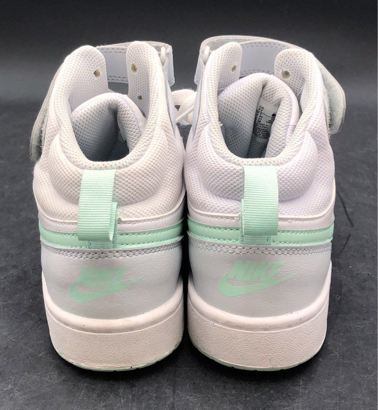 Nike Court Borough Mid 2 White Light Grey Mint Green Sneakers Size 7Y