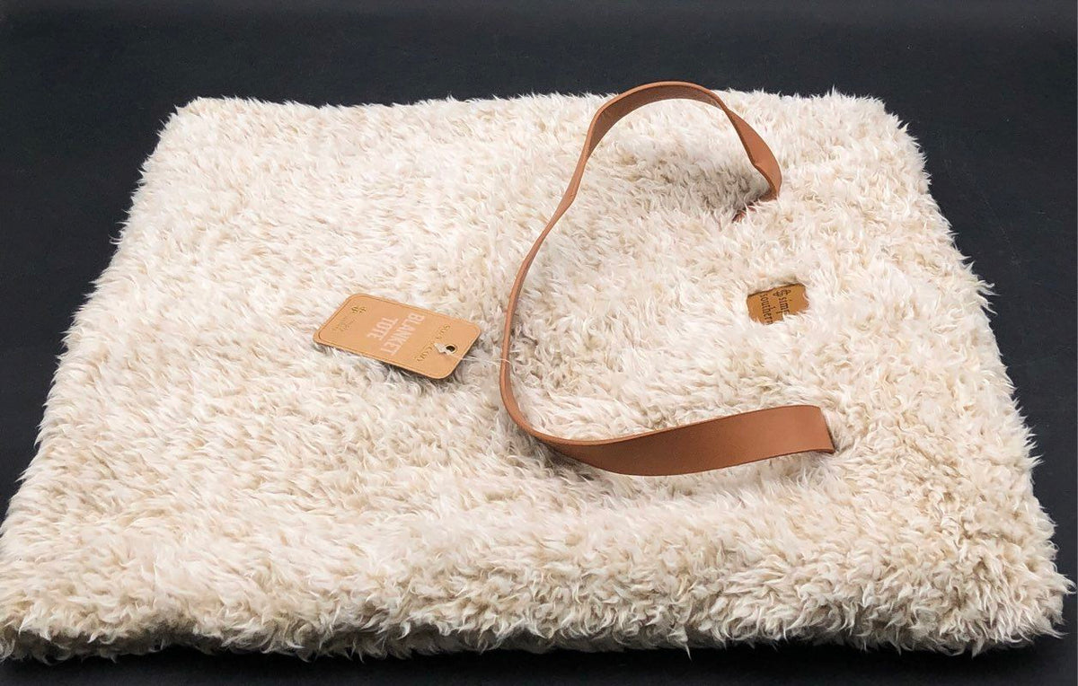Simply Southern Cream Sherpa Faux Fur Blanket Tote Bag NWT Large