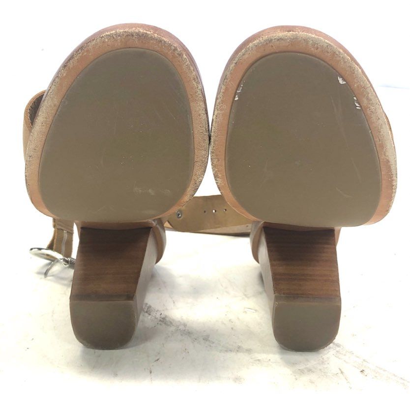 Frye Camel Tan Leather Strappy Block Heel Sandals Women's Size 7M