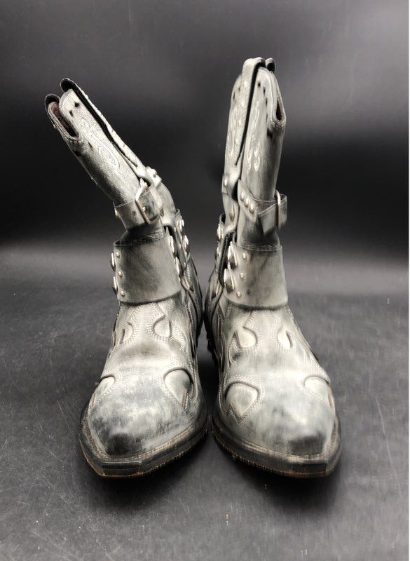 Rockin Country RC5036 Distressed Silver Studded Western Boots Womens Size 6.5