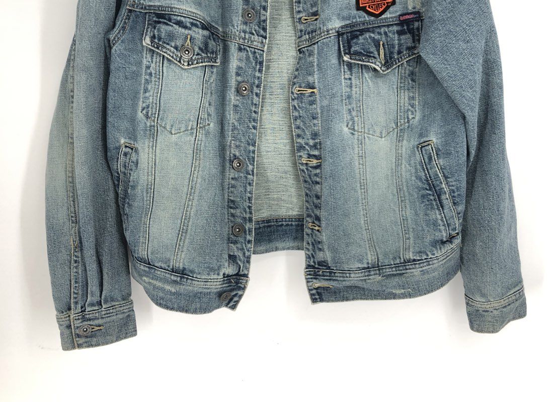 Carbon Men's Blue Harley-Davidson Denim Jacket - Size S