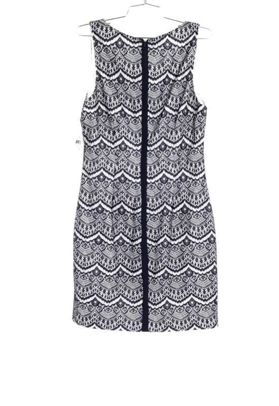 NWT Jessica Simpson Women&#39;s Navy Blue Ivory Lace Sleeveless Sheath Dress - Sz 12