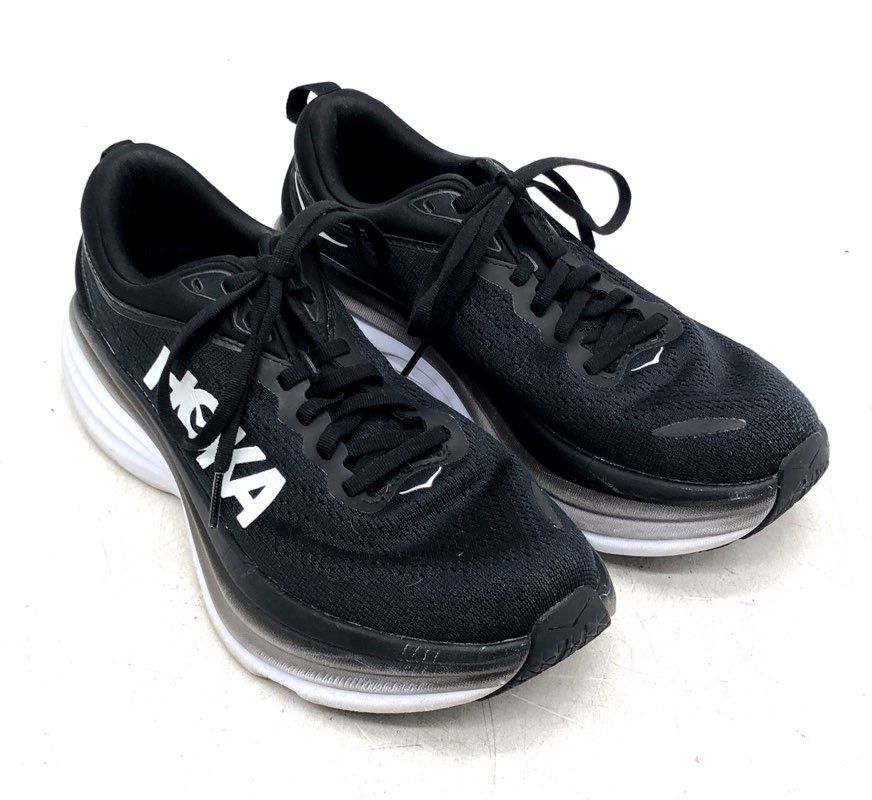 Hoka One One Bondi 8 Black White Women's Running Shoes Size 8.5