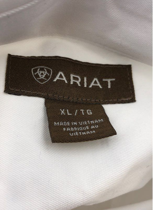 Ariat Men&#39;s White Plum Button-Down Shirt - Size XL, L Lot Of 2