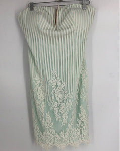 NWT Guess Women's Green White Strapless Sheath Dress - Size 8