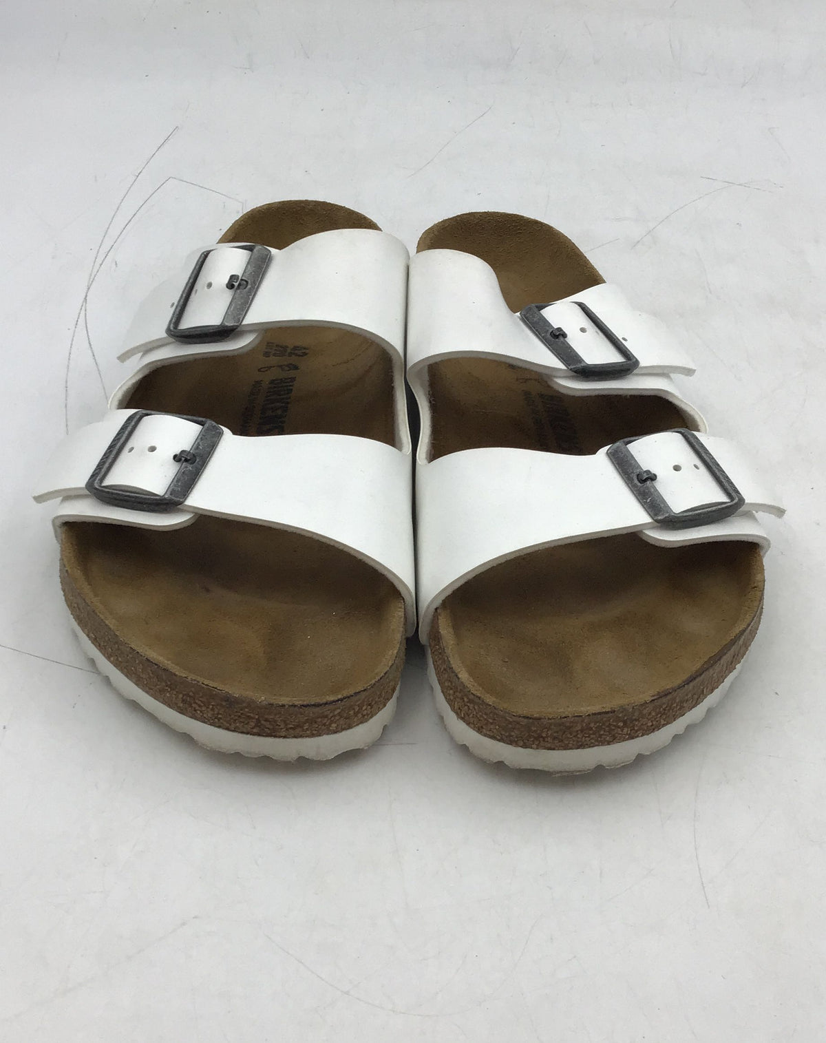 Birkenstock Women&#39;s White Open Toe Adjustable Strap Slide Sandals - Size 11