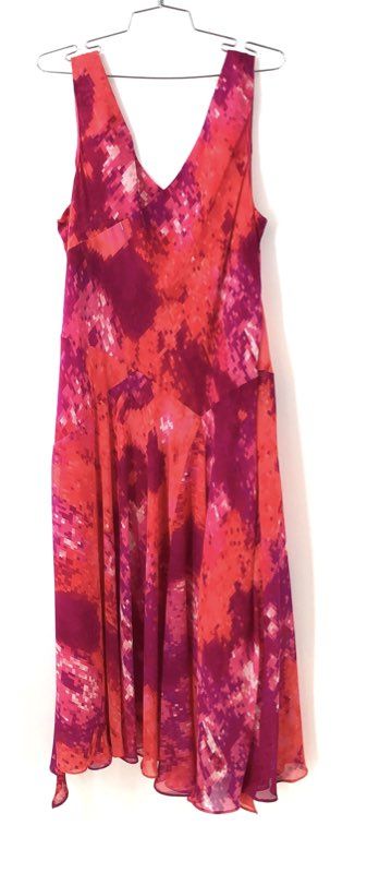 Jones New York Women's Pink Orange Multi Carnival of Color Dress NWT Sz 16W