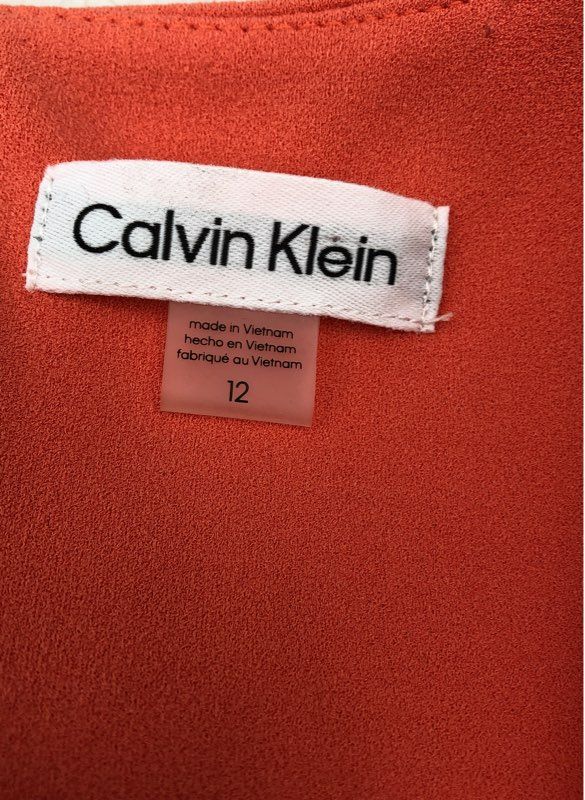 NWT Calvin Klein Women&#39;s Orange A-Line Dress - Size 12