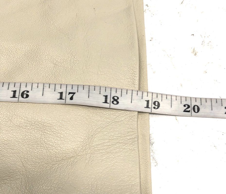 Fiona London Women's Vintage Y2K Cream Leather Pencil Mini Skirt Lined Sz 8