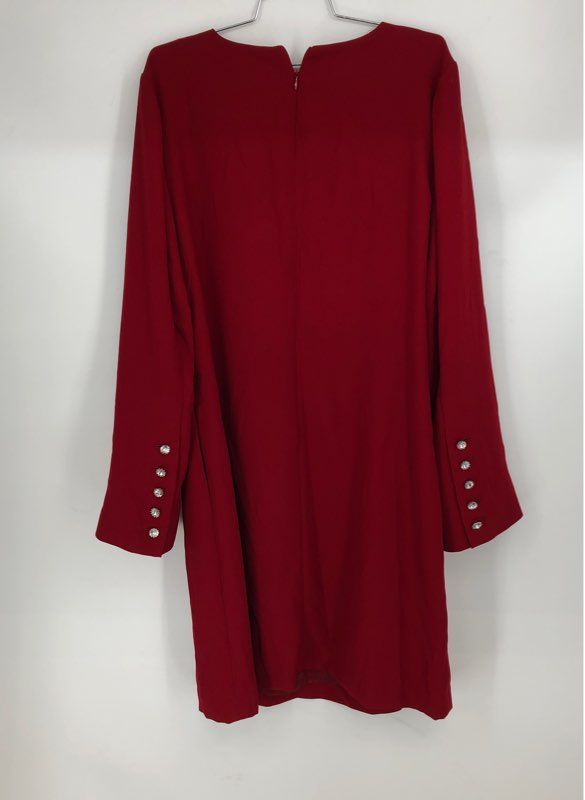 NWT Talbots Women&#39;s Red Long Sleeve Back Zip Shift Dress - Size 16