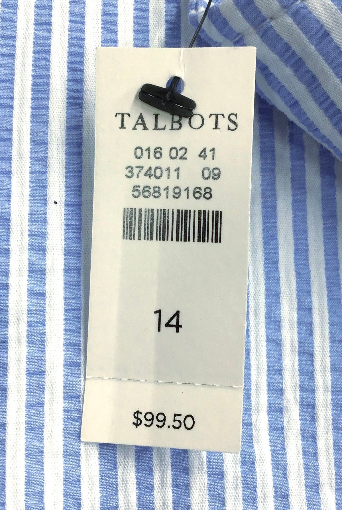 NWT Talbots Women's Blue Striped Perfect Cropped Pants - Size 14