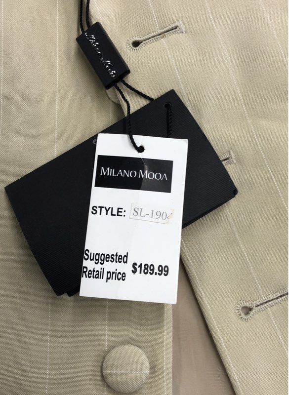 NWT Milano Moda Men's Tan Blazer - Size L46/40