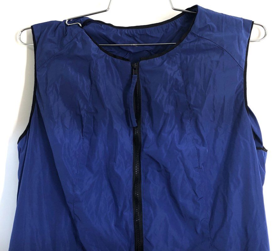 Lilli Sucre Women's Blue Full Zip Sleeveless Dress Polyester Pockets Sz ML