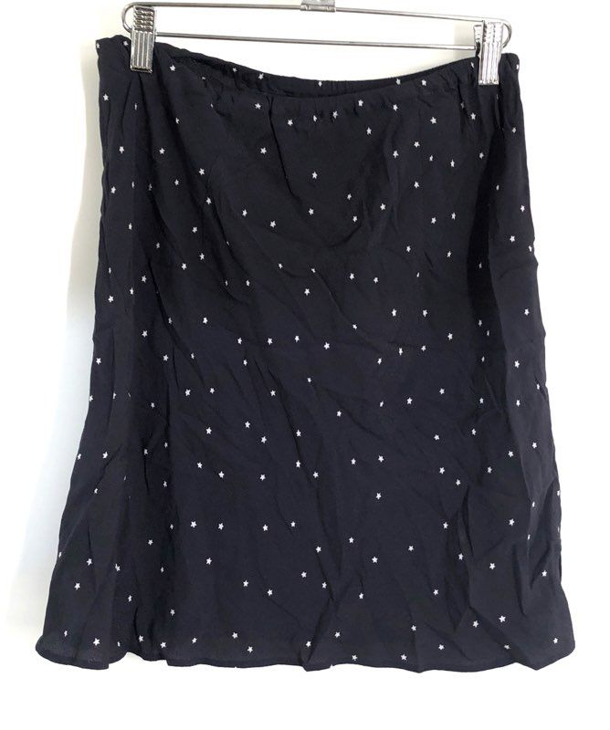 Madewell Women's Navy Blue Star Print Drawstring Mini Skirt Size 0 NWT