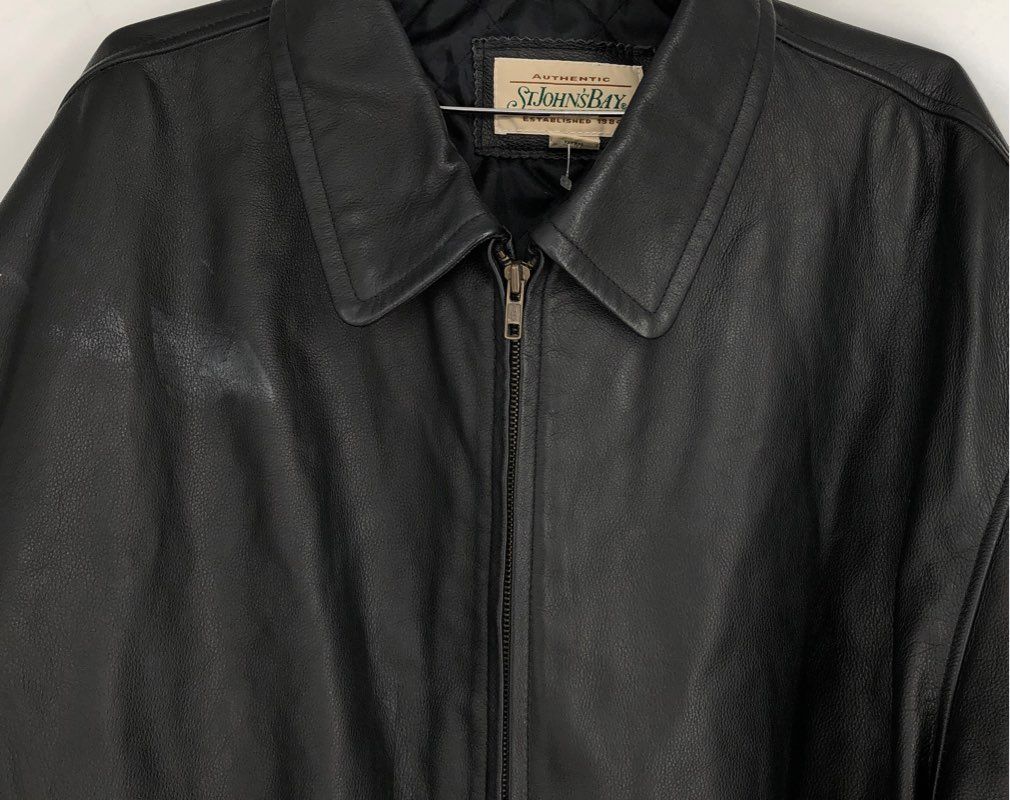 St. John&#39;s Bay Men&#39;s Black Bomber Jacket - Size 2XLT