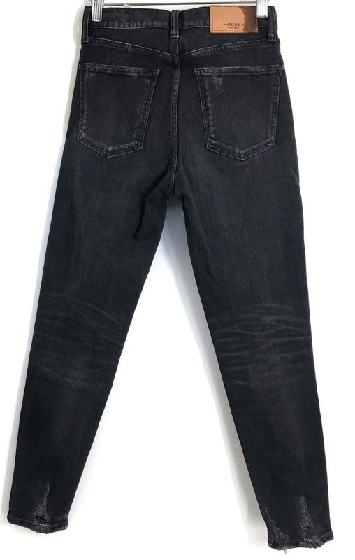 Moussy Vintage Barneys New York Women's Faded Black Distressed Skinny Jeans 24