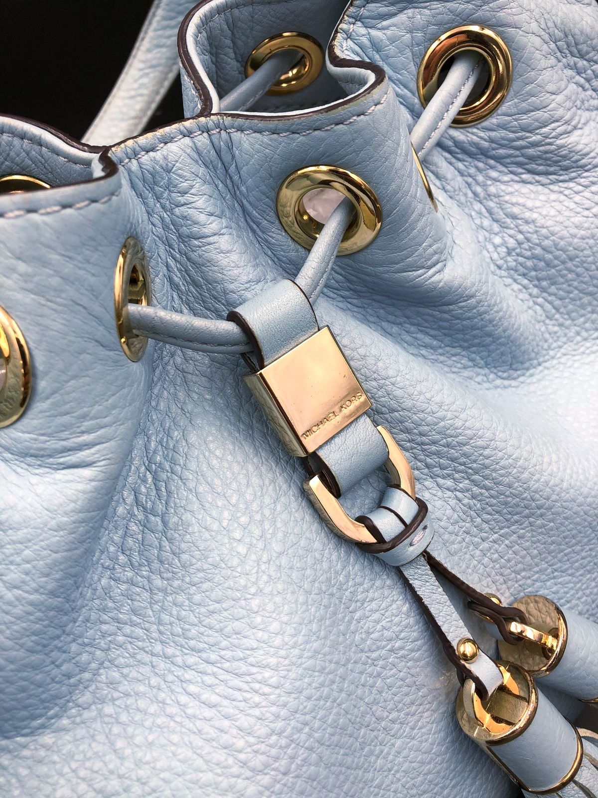 Authentic Michael Kors Sky Blue Luxury Leather Shoulder Bag - COA Included