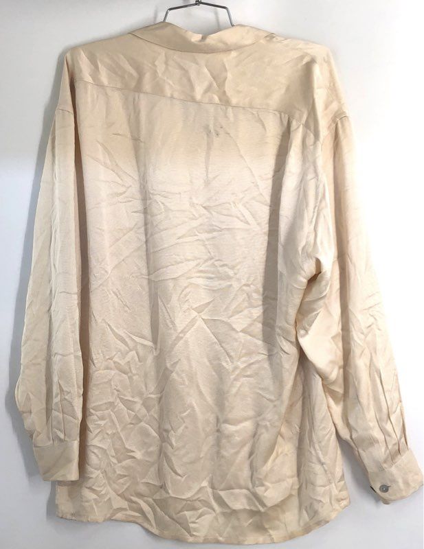 Vintage 90s Ce N'est Pas Un Chapeau Danial Nord Men's Ivory Silk Shirt Sz 3