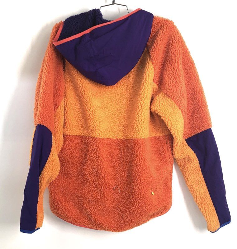 Nike Women's Orange Purple Colorblock Sherpa Fleece Half Zip Hoodie Size S