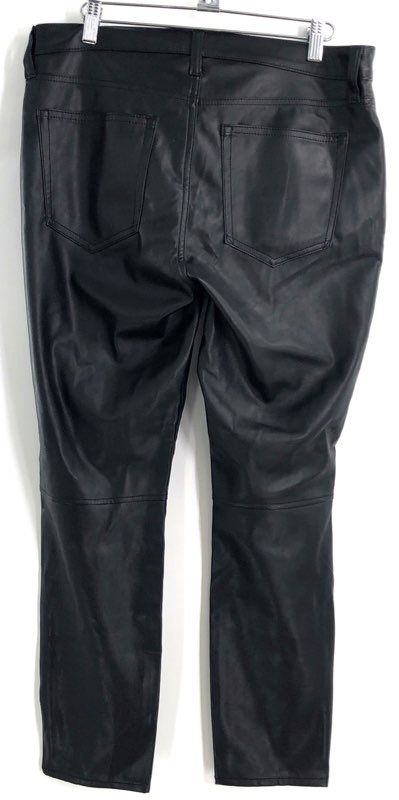 GAP Women's Black True Skinny Mid Rise Faux Leather Pants Sz 12 Short NWT