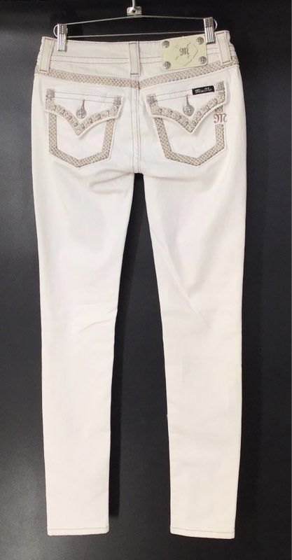 NWT Miss Me Women's White Denim Signature Skinny Jeans - Size 25