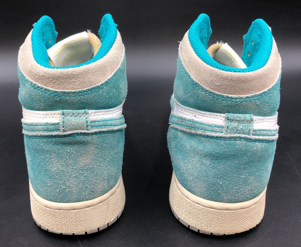 Nike Jordan 1 Retro High OG GS 'Turbo Green' White/Teal Sneakers - Sz 6Y (+COA)