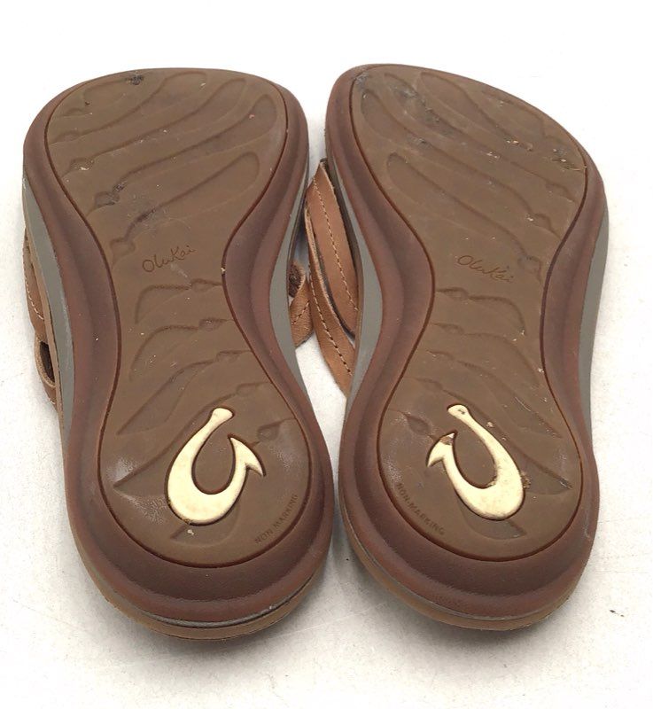 Olukai Women&#39;s Brown Casual Slip-On Thong Sandals - Size 7