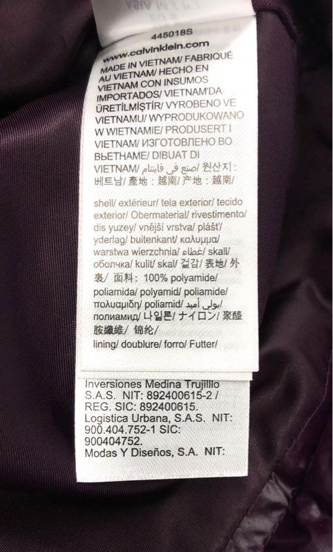 Calvin Klein Women's Quilted Puffer Vest Passion Plum Chevron Stretch Side NWT S