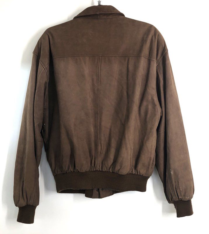 Vintage 90s G-III Global Identity Men's Brown Leather Bomber Jacket Sz L