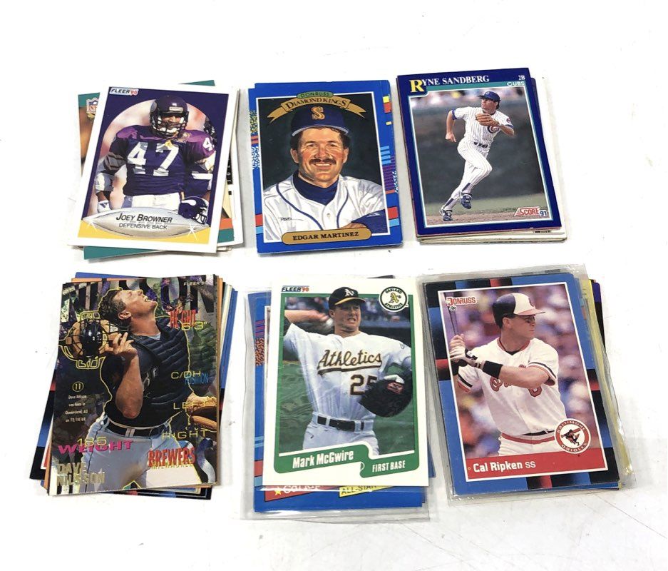 Sports Card Lot 80s-90s Baseball Football Basketball Mixed Brands See Photos
