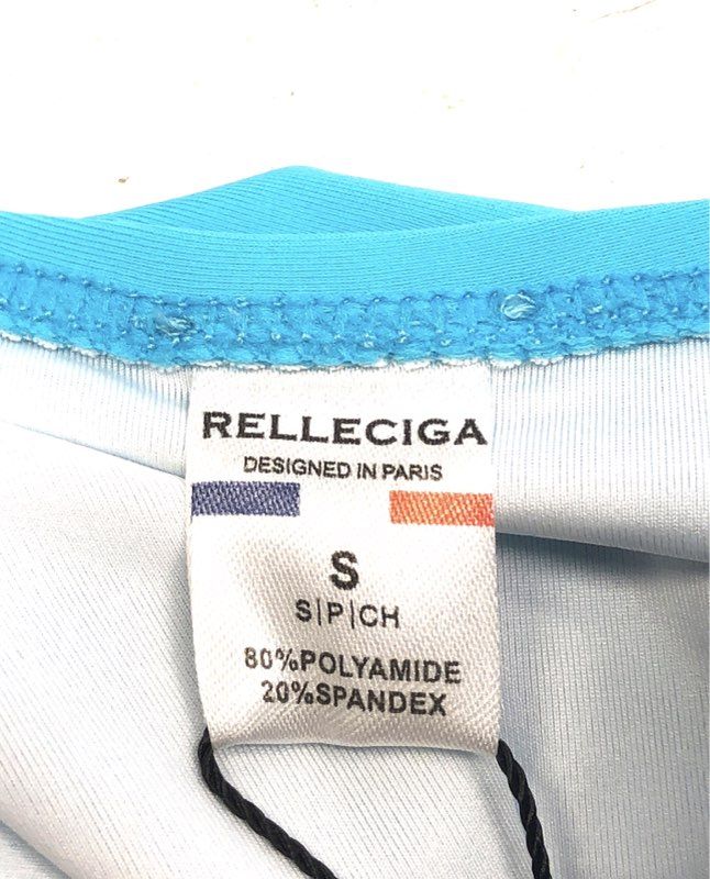 Relleciga Women's One-Piece Swimsuit Sky Blue Ruched Twist Front NWT Sz S