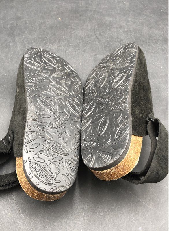 Plakton Women's Black Suede Clogs - Size 40
