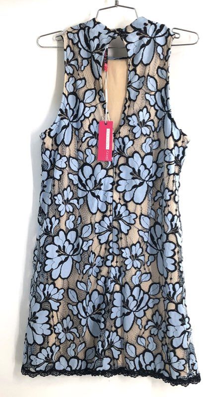 Plenty by Tracy Reese Women's Misty Blue Floral Lace Mock Neck Dress NWT Sz 12