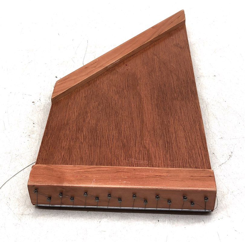 Vintage 15-String Lap Harp Plucked Psaltery Zither Mahogany Finish Wood