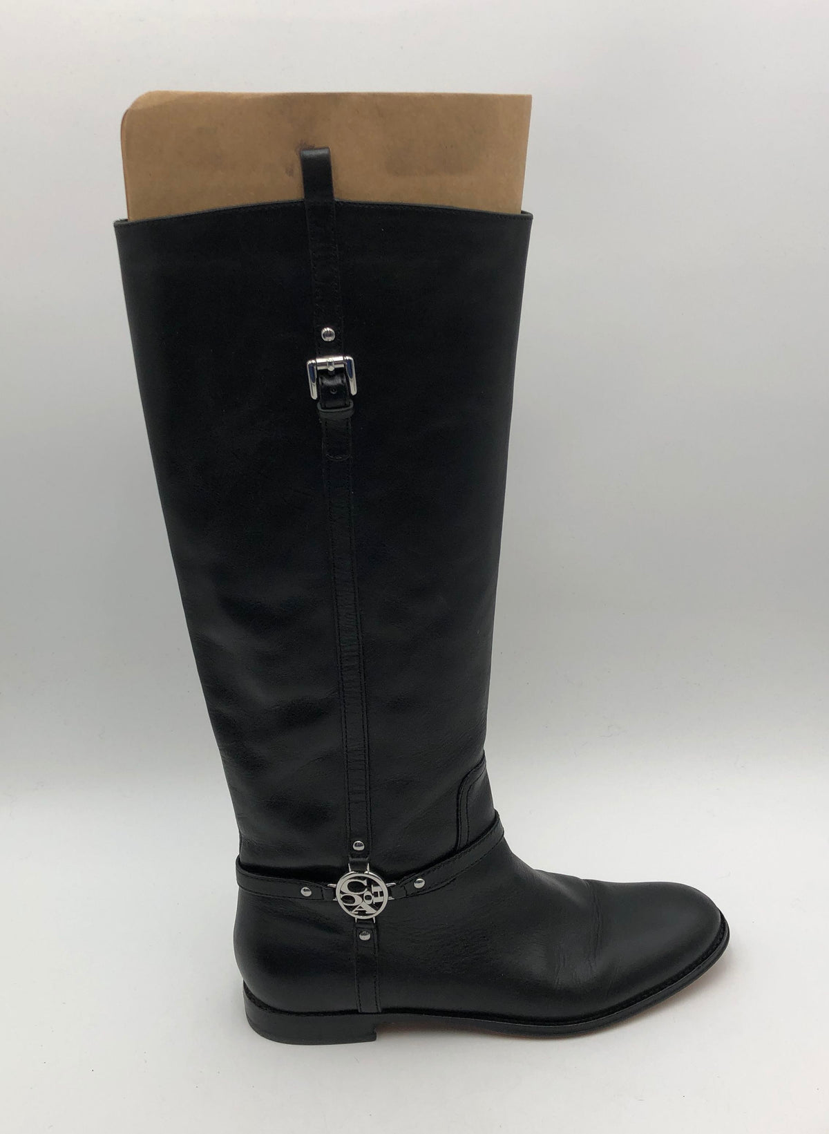 Coach Mulan A4311 Black Leather Riding Knee High Boots Womens Size 9.5B