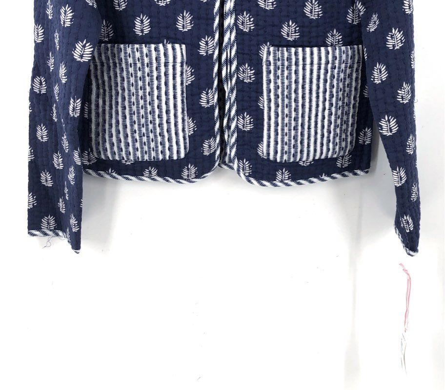 Vineyard Vines Women's Reversible Quilted Jacket Navy Blue Fleur-de-Lis NWT Sz S