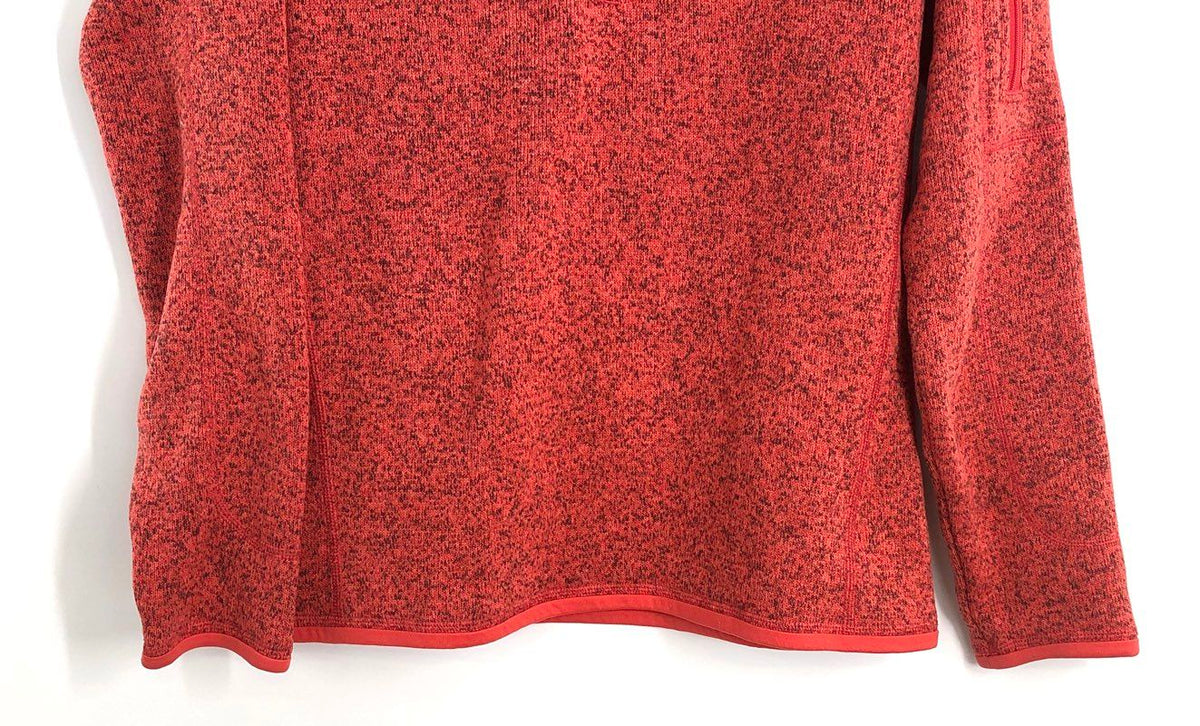 Patagonia Women's Better Sweater 1/4 Zip Pullover Red Heather Fleece Sz M