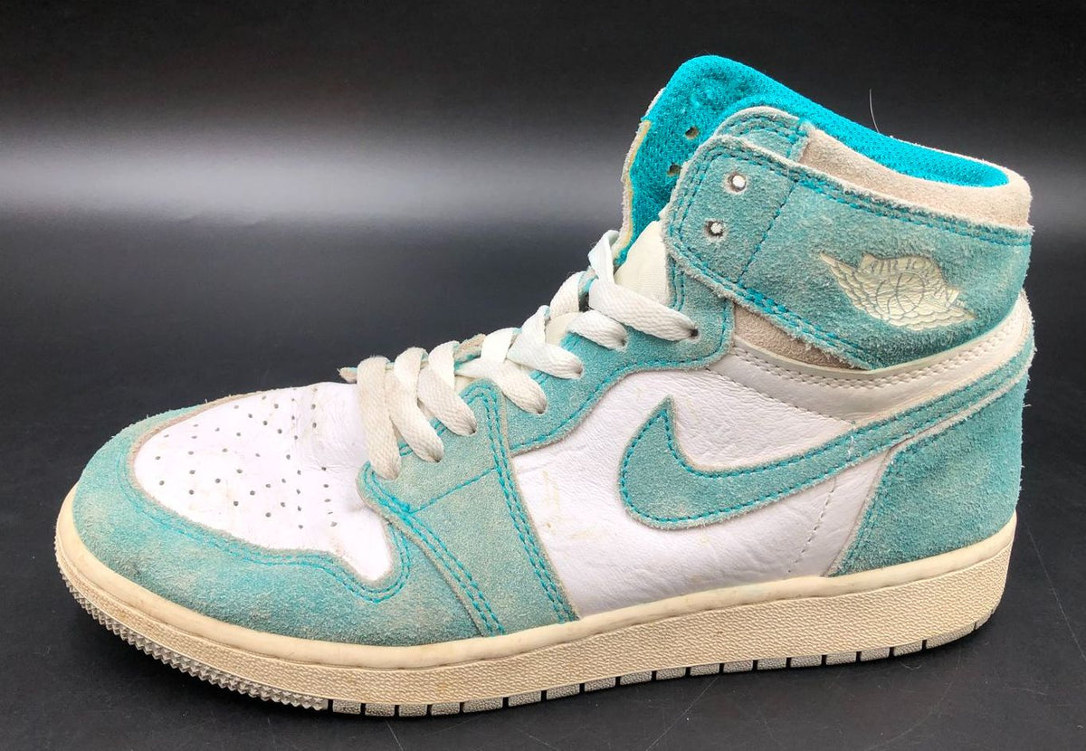 Nike Jordan 1 Retro High OG GS 'Turbo Green' White/Teal Sneakers - Sz 6Y (+COA)